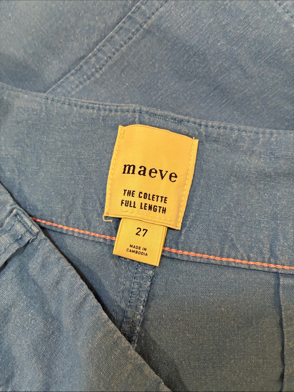 Maeve/Anthropologie full length-Wide-Leg Pants in Bright Blue-Size 27 - Picture 4 of 7